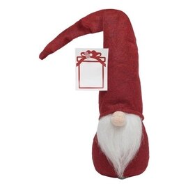 Filcowy świąteczny skrzat ze spiczastą czapką HANS, czerwony 56-0902391