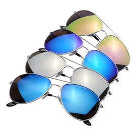Okulary przeciwsłoneczne Aviator z lustrzanymi, kolorowymi soczewkami 10060129