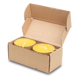 Zestaw 2 świec z wosku pszczelego Leoti, beżowy R17469.13