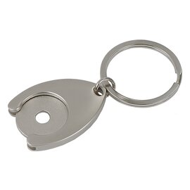 Metalowy brelok z żetonem Disc, srebrny R73269