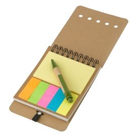 Zestaw do notatek, notatnik ok. A6, karteczki samoprzylepne, długopis V2816-10