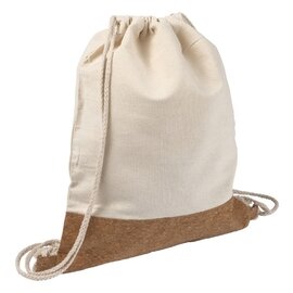 Bawełniany worek ze sznurkiem z korkowym elementem V0577-20