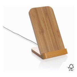 Bambusowa ładowarka bezprzewodowa 5W, stojak na telefon P308.359