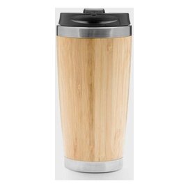 Podróżny kubek termiczny TAKE BAMBOO, brązowy, czarny, srebrny 56-0304574