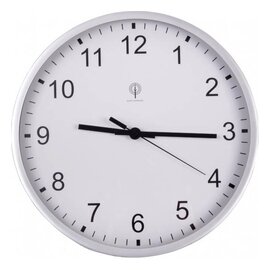 Zegar ścienny URANUS sterowany radiowo, , biały, srebrny 56-0401500