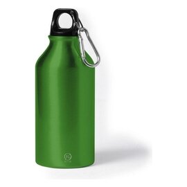 Butelka sportowa 400 ml z aluminium z recyklingu, z karabińczykiem V1065-06