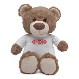 Maskotka Big Teddy w koszulce z motywem świątecznym, brązowy X74004.10