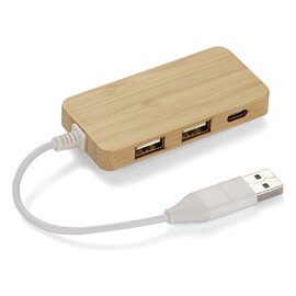 Rozdzielacz bambusowy HUB USB z wymienną wtyczką - RIVO 09170-17