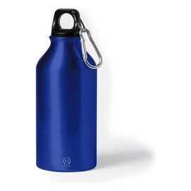 Butelka sportowa 400 ml z aluminium z recyklingu, z karabińczykiem V1065-11