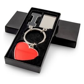 Brelok do kluczy I love ... z metalową plakietką | Lydus VA093-32
