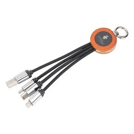 Kabel 4 w 1 z podświetlanym logo w drewnianej obudowie EG061213