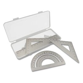 Zestaw szkolny, linijki, 2 ekierki i kątomierz | Kaulana VA054-19