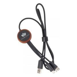 Kabel 3w1 z podświetlanym logo w drewnianej obudowie - LH-ZM04 EG060913