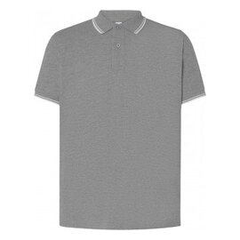 POLO MĘSKIE JHK PORA 210 CONTRAST – GREY MELANGE / WHITE