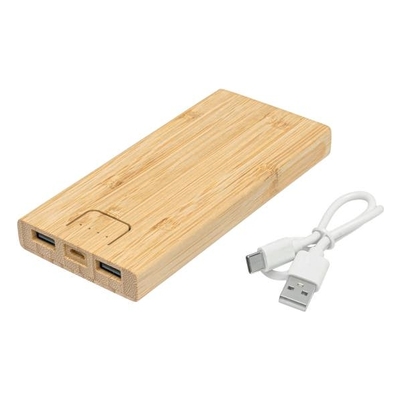 Powerbank BAMBOO ENERGY, brązowy 56-1107383