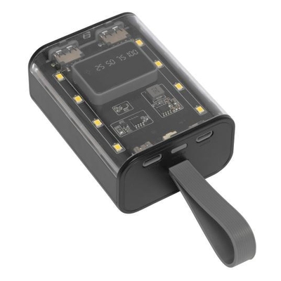 Powerbank z latarką OPEN SOURCE, czarny, transparentny 58-8105023