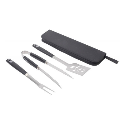 Sztućce do grilla ze stali nierdzewnej PRETTY BBQ, czarny, srebrny 56-0604078