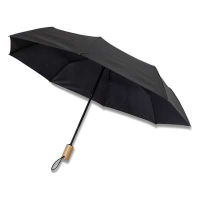 Parasol z drewnianą rączką Granton, czarny R17953.02