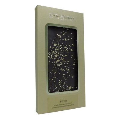 Czekolada Gold Gloss gorzka z płatkami jadalnego złota 100g
